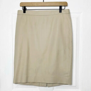 J. Crew Size 4 Tan No‎ 4 Pencil Skirt 100% Cotton Preppy Office